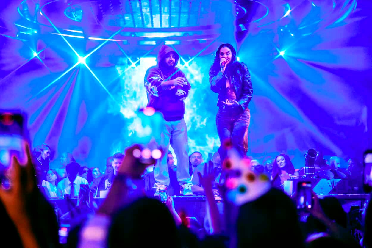 A packed crowd gathered together at a live Las Vegas show